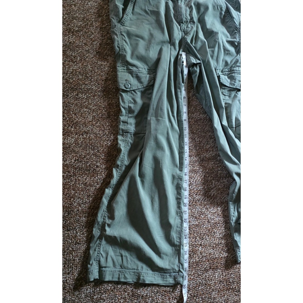American Eagle Womens Cargo Mid Rise Baggy Pants Women 8 Green Stretch Y2k - Picture 10 of 10